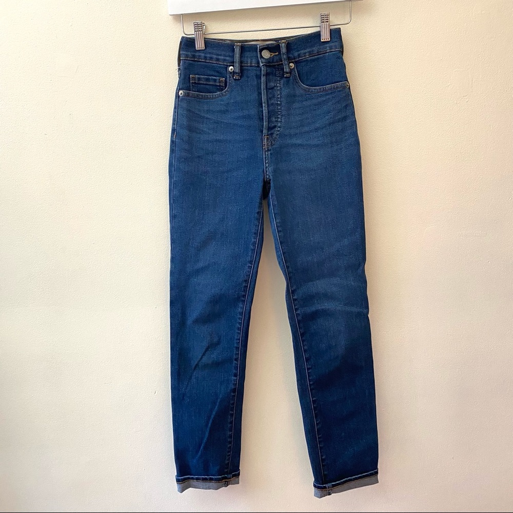 Everlane high rise slim straight button fly cigarette jeans size 23